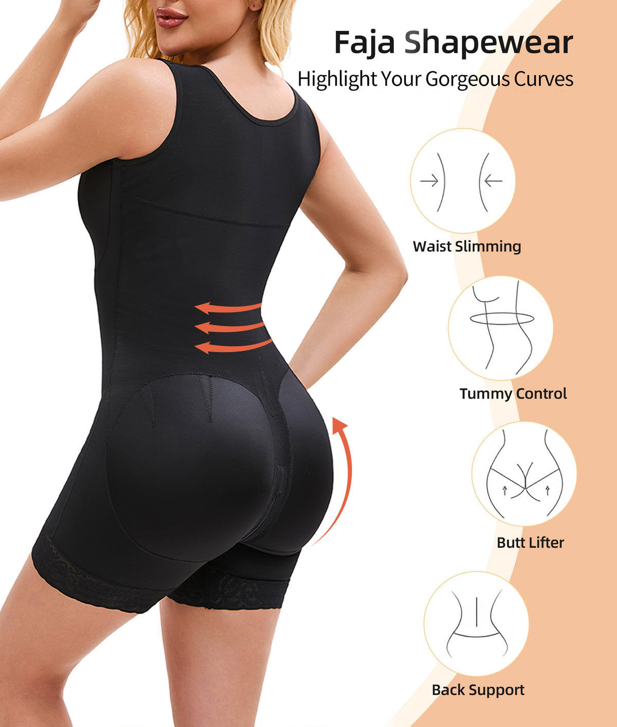 Fajas Shapewear Post Surgery Full Body Shaper ,Tummy Control