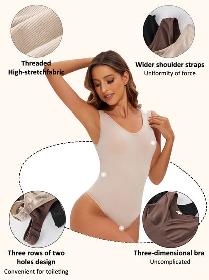 Elevate Your Silhouette with Our Seamless Shapewear Bodysuit - Light Tummy Control & Open Crotch Design for Ultimate Comfort